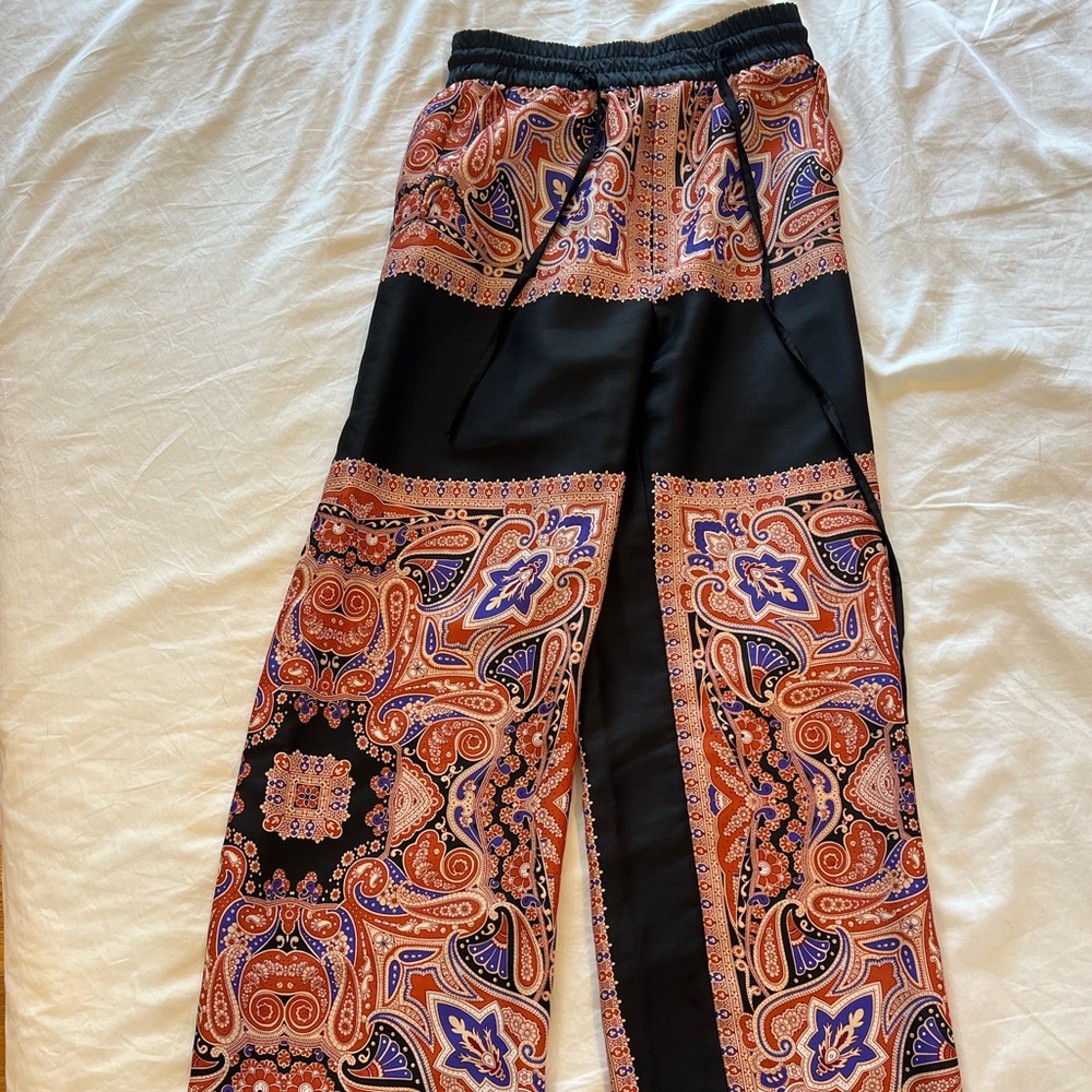 ZARA Printed Satiny Pants